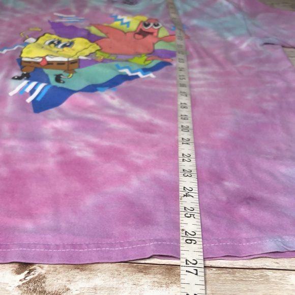 Vintage Sponge Bob Square Pants & Patrick Star tie dye cotton tee, size M - Picture 5 of 8